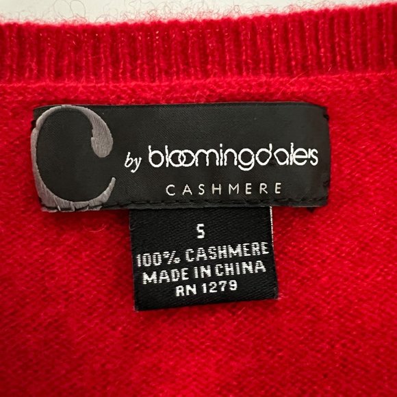 C by Bloomingdales Red Cashmere Cardigan Shell Sweater Set 2 Piece size Small - Picture 11 of 13